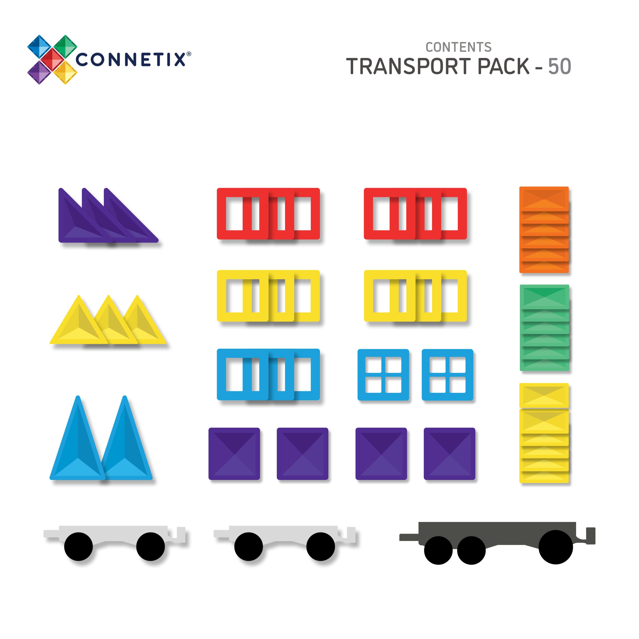 Connetix- Rainbow Transport Pack 50pc