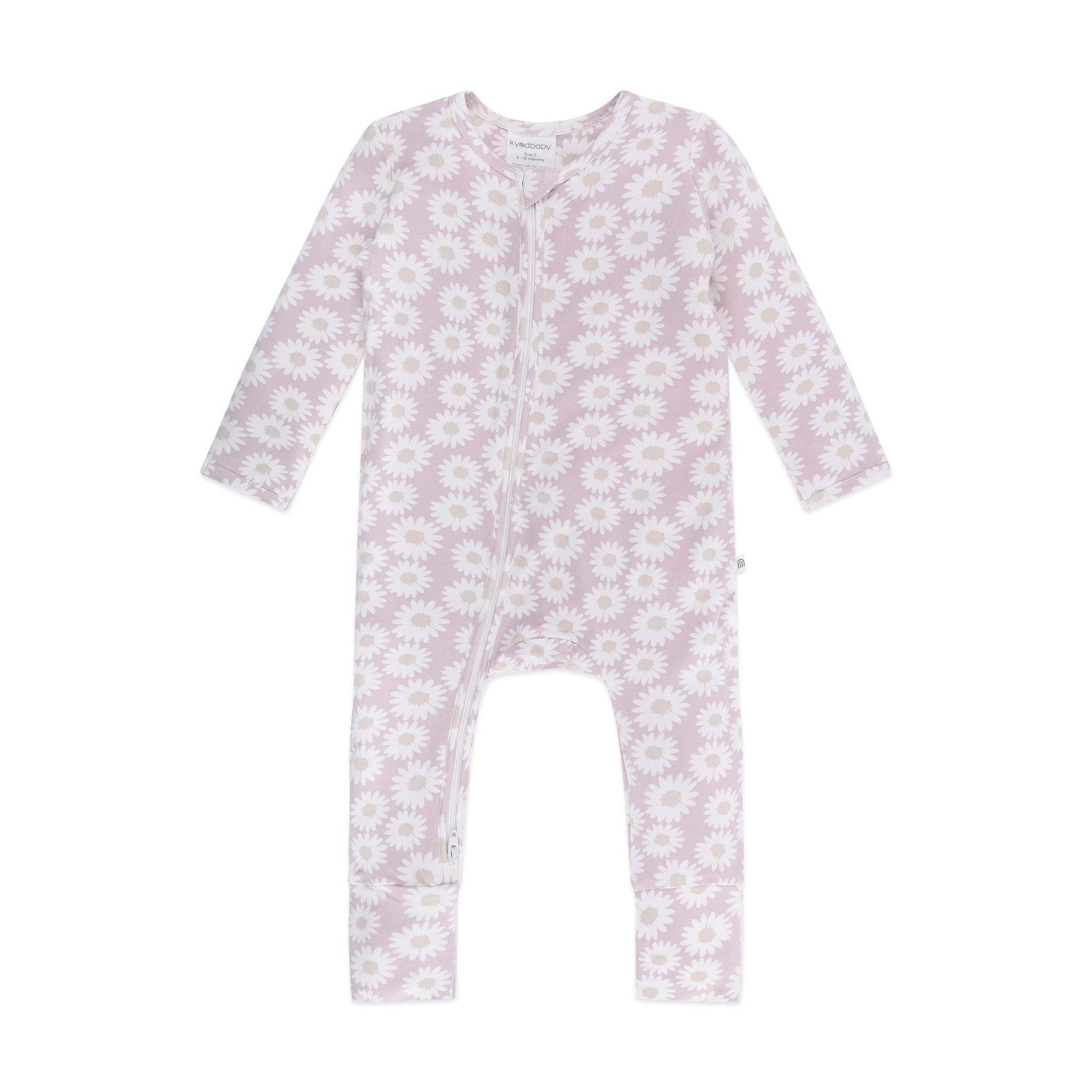 Kynd Baby Girls All In One Day or Night Onesie - Lilac Daisy