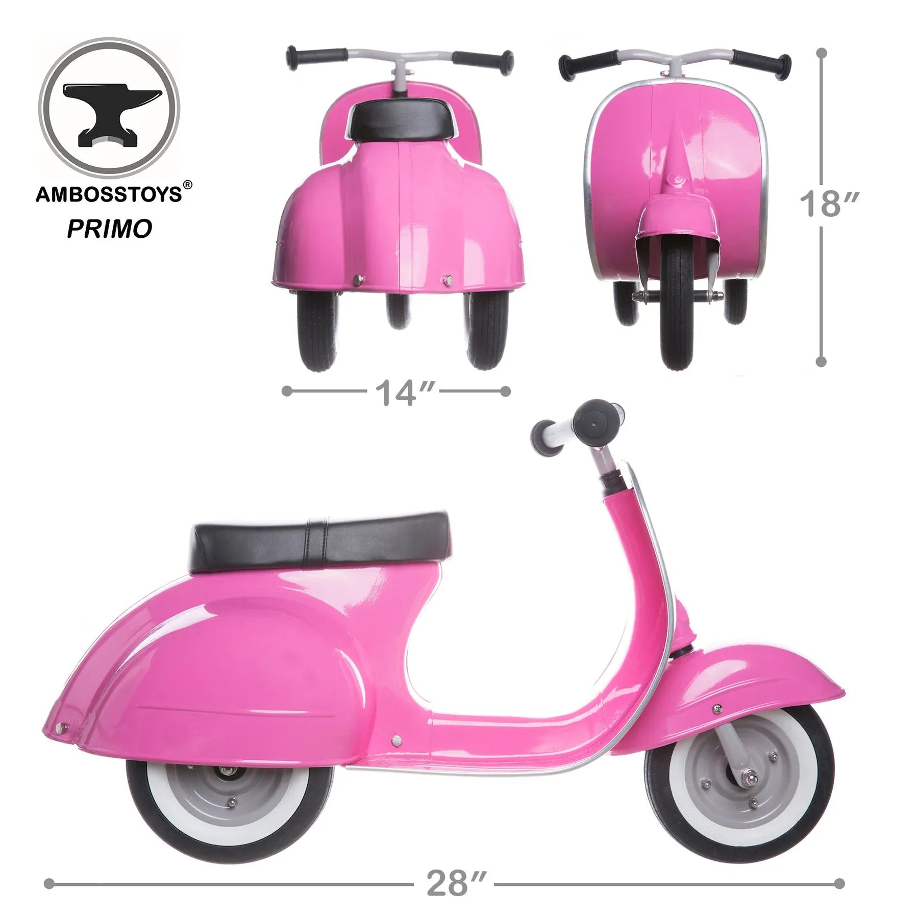 Ambosstoys Primo Ride-On Scooter - Pink