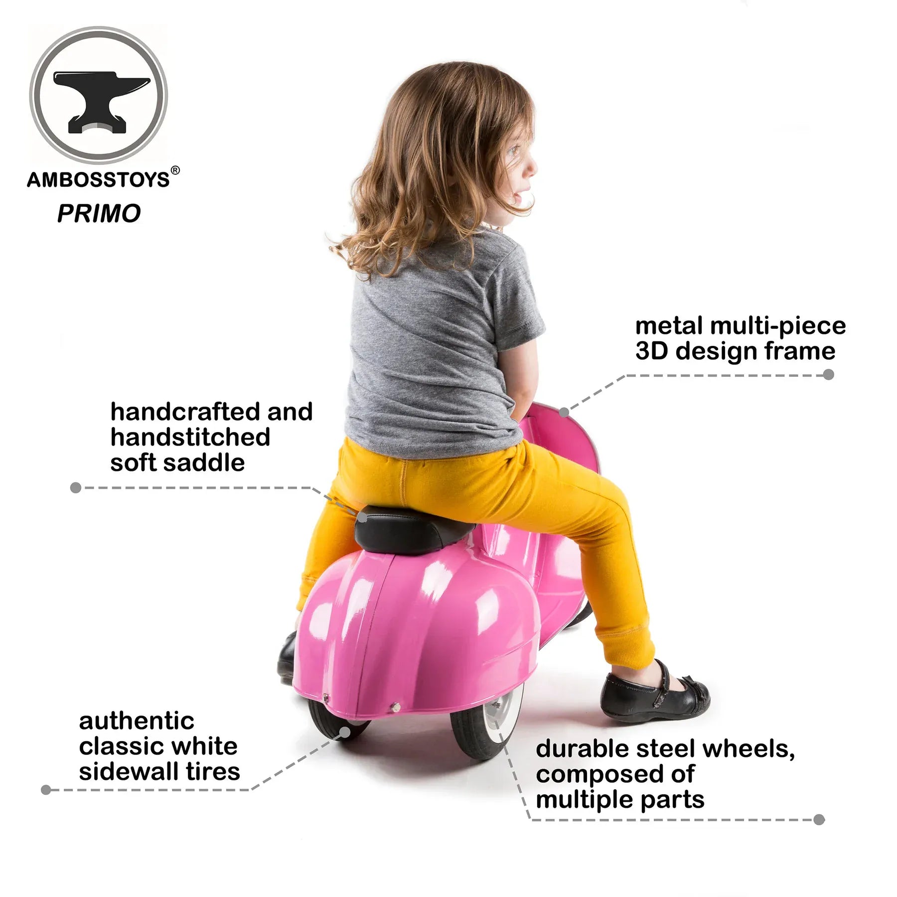 Ambosstoys Primo Ride-On Scooter - Pink
