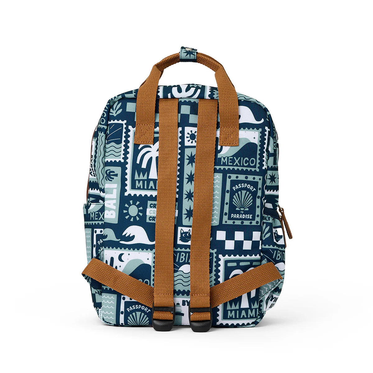 Mini Backpack - Blue Postcards