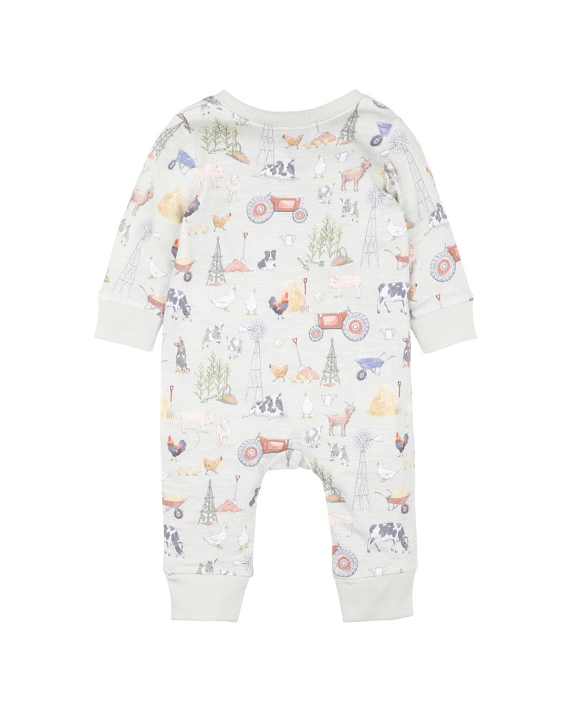 Chester Print LS Zip Romper