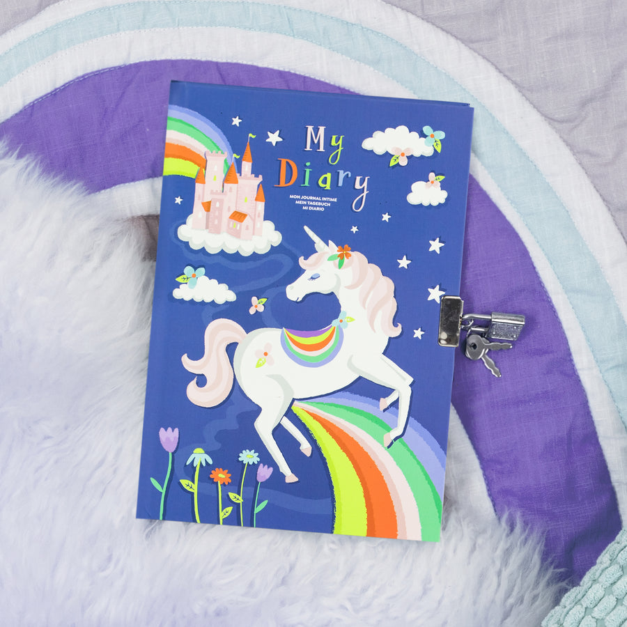 Lockable Diary- Unicorn Rainbow