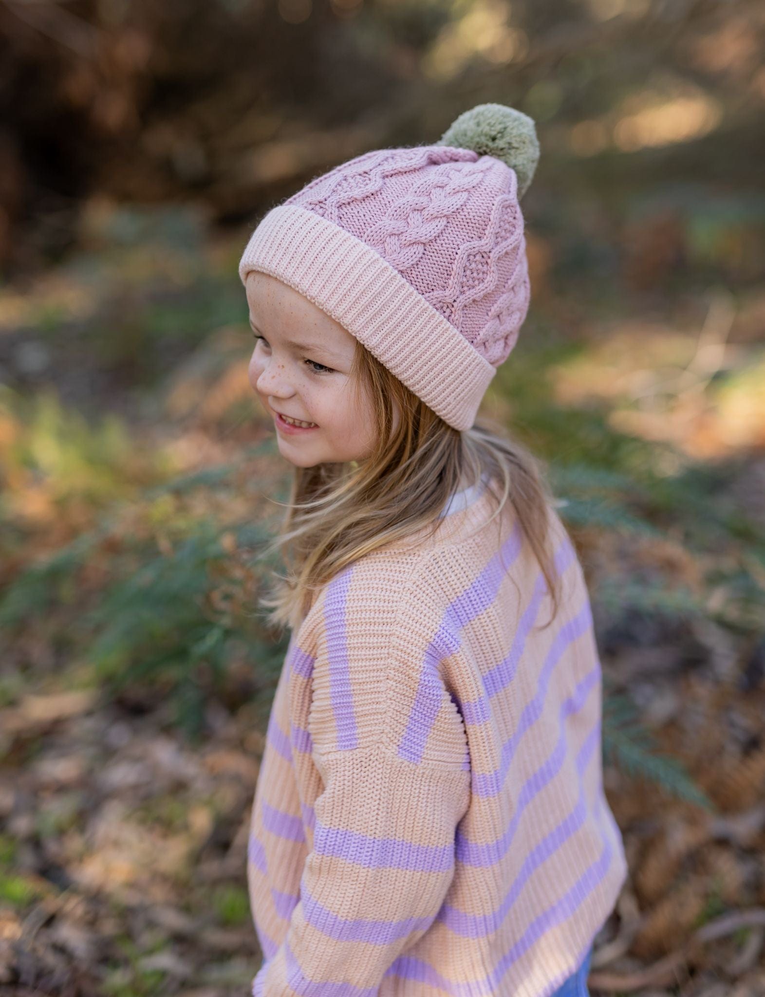 Acorn Kids Accessories Hats August Merino Beanie Dusty Pink