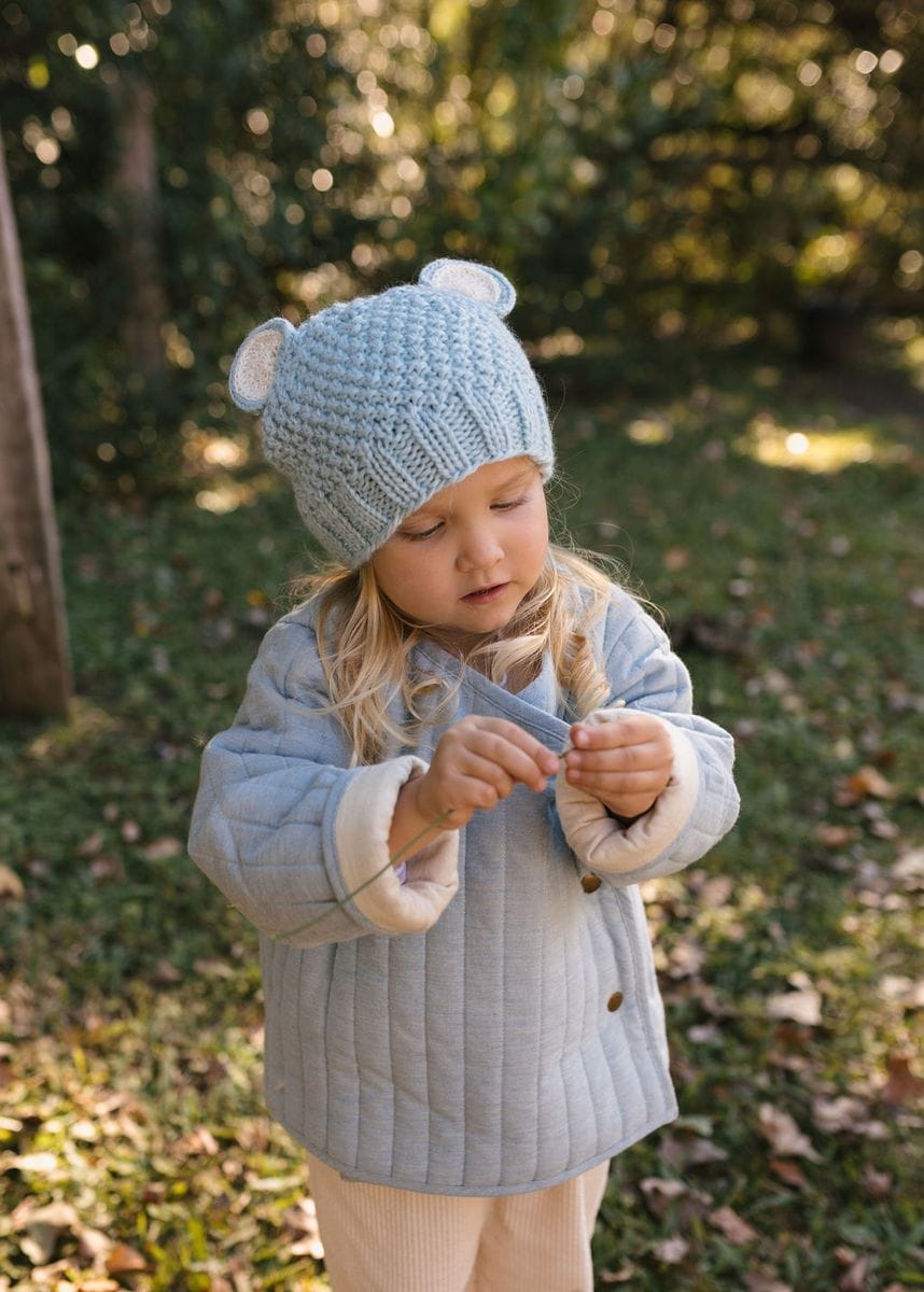 Acorn Kids Accessories Hats Bear Beanie - Blue