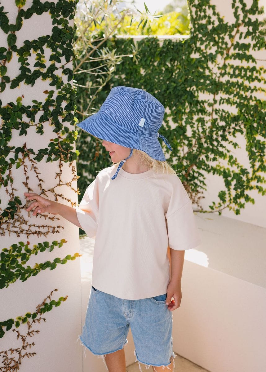 Acorn Kids Accessories Hats Blue Horizon Wide Brim Bucket Hat