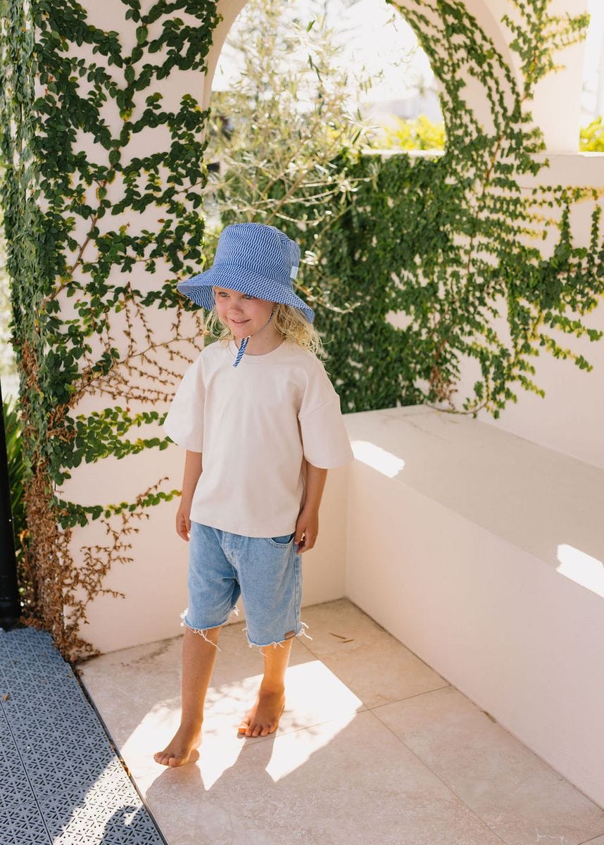 Acorn Kids Accessories Hats Blue Horizon Wide Brim Bucket Hat