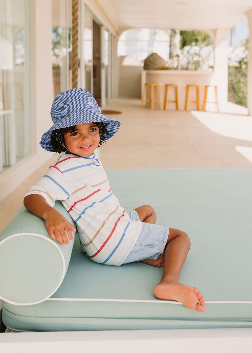 Acorn Kids Accessories Hats Blue Horizon Wide Brim Bucket Hat