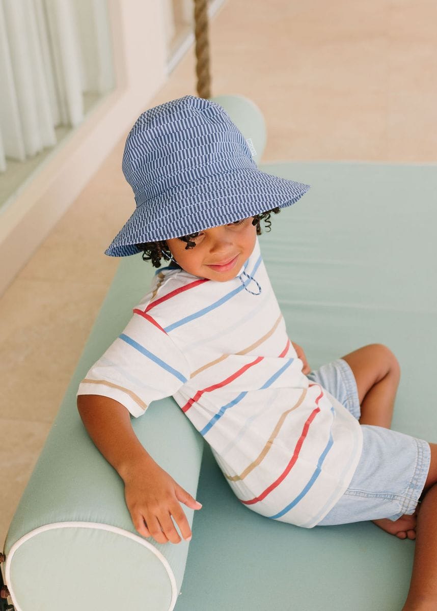 Acorn Kids Accessories Hats Blue Horizon Wide Brim Bucket Hat