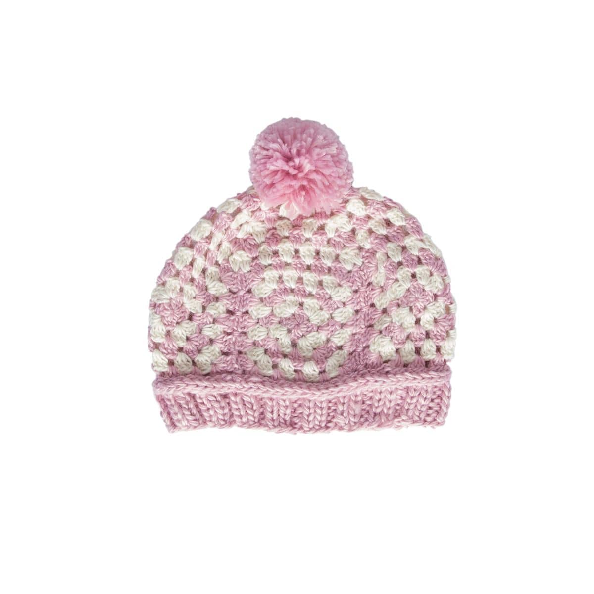 Acorn Kids Accessories Hats Boho Beanie - Pink and Cream