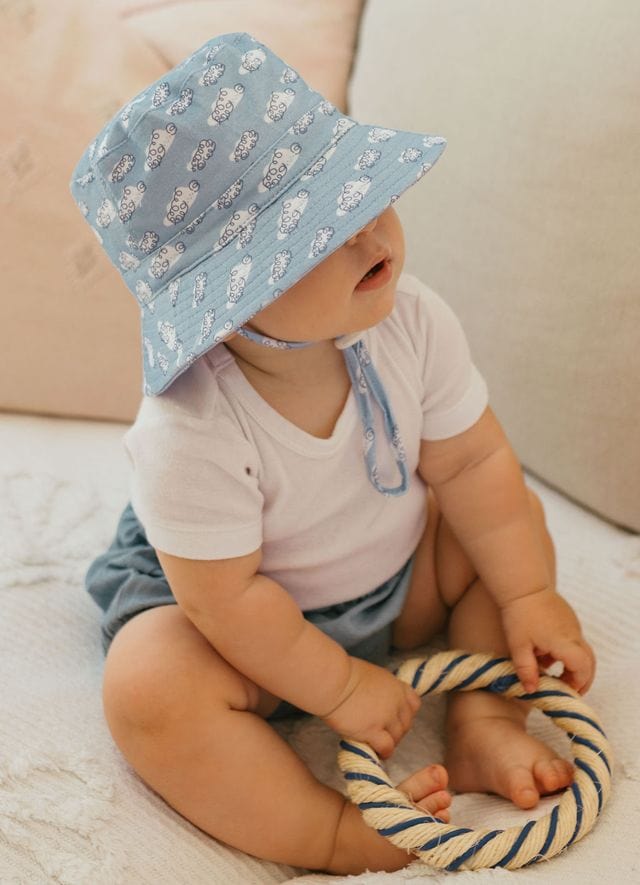 Acorn Kids Accessories Hats Clouds Stretch Cotton Wide Brim Sunhat