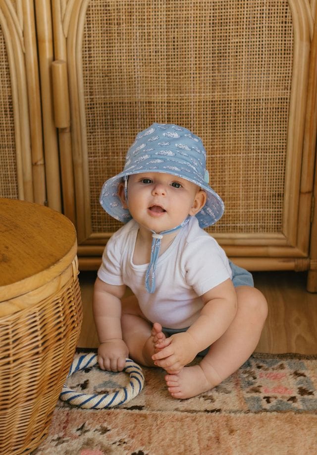 Acorn Kids Accessories Hats Clouds Stretch Cotton Wide Brim Sunhat