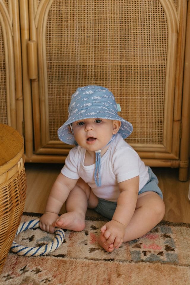 Acorn Kids Accessories Hats Clouds Stretch Cotton Wide Brim Sunhat
