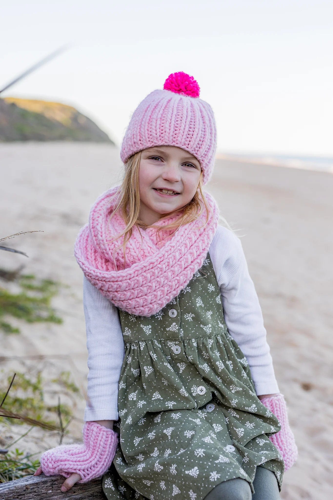 Acorn Kids Accessories Hats Journey Chunky Beanie Pink