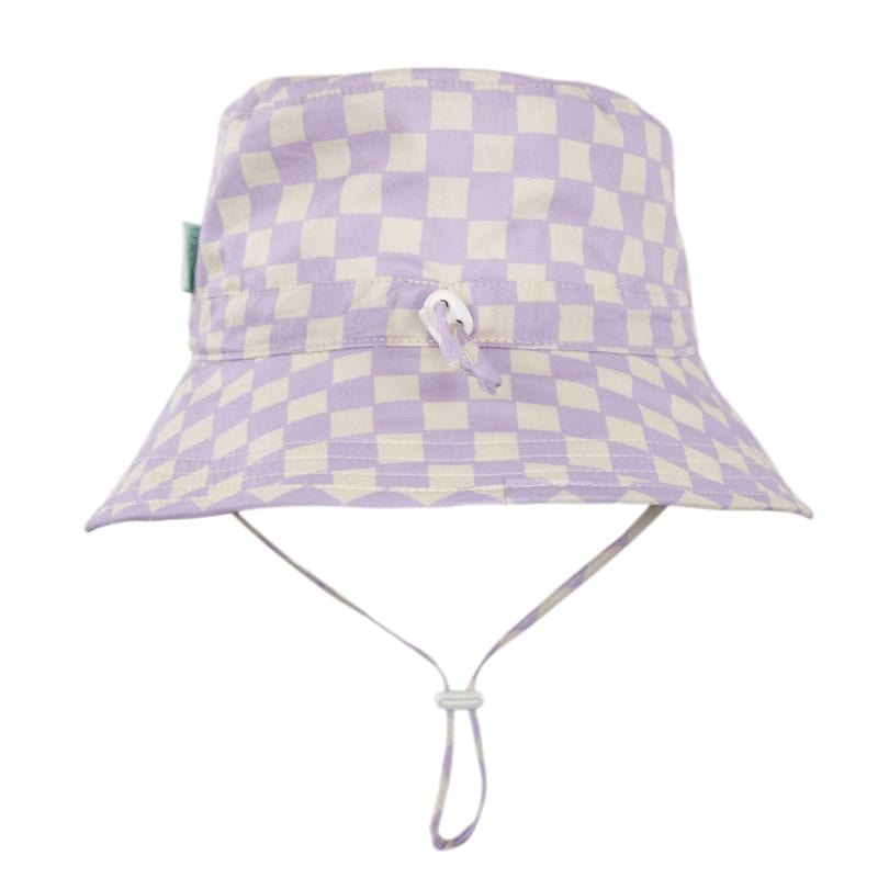 Acorn Kids Accessories Hats Lavender Checks Broad Brim Bucket Hat