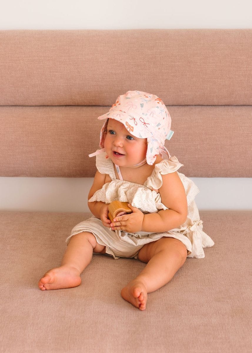 Acorn Kids Accessories Hats Little Bows Soft Jersey Flap Cap