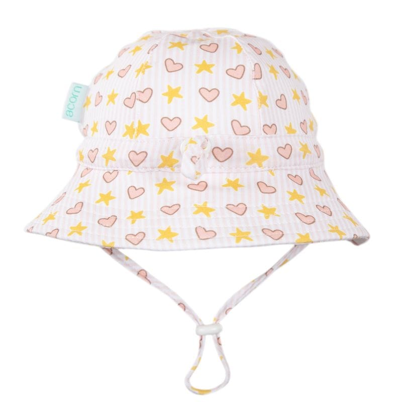Acorn Kids Accessories Hats Love and Stars Stretch Cotton Wide Brim Sunhat