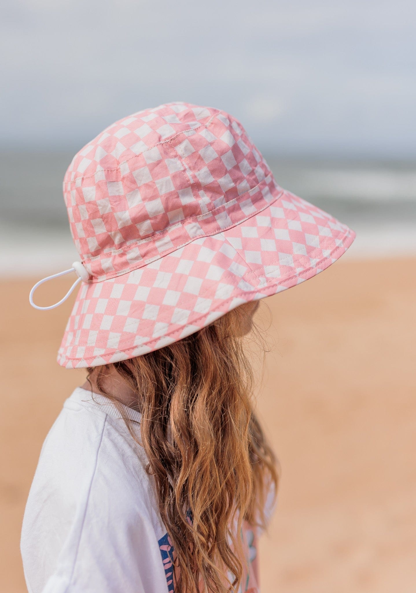 Acorn Kids Accessories Hats Pink Checks Broad Brim Bucket Hat