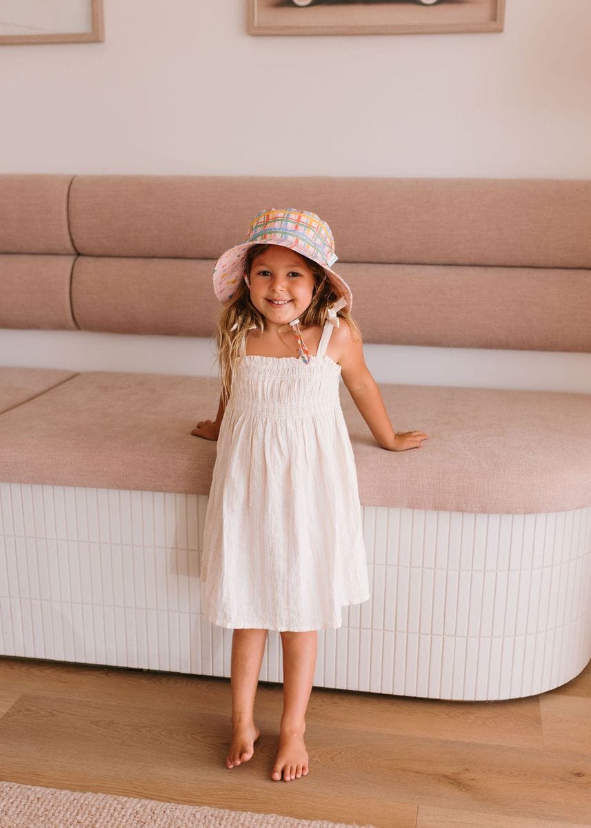 Acorn Kids Accessories Hats Pink Picnic Wide Brim Bucket Hat