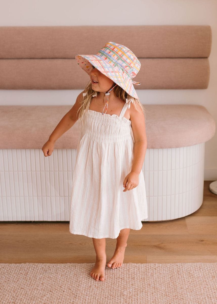 Acorn Kids Accessories Hats Pink Picnic Wide Brim Bucket Hat