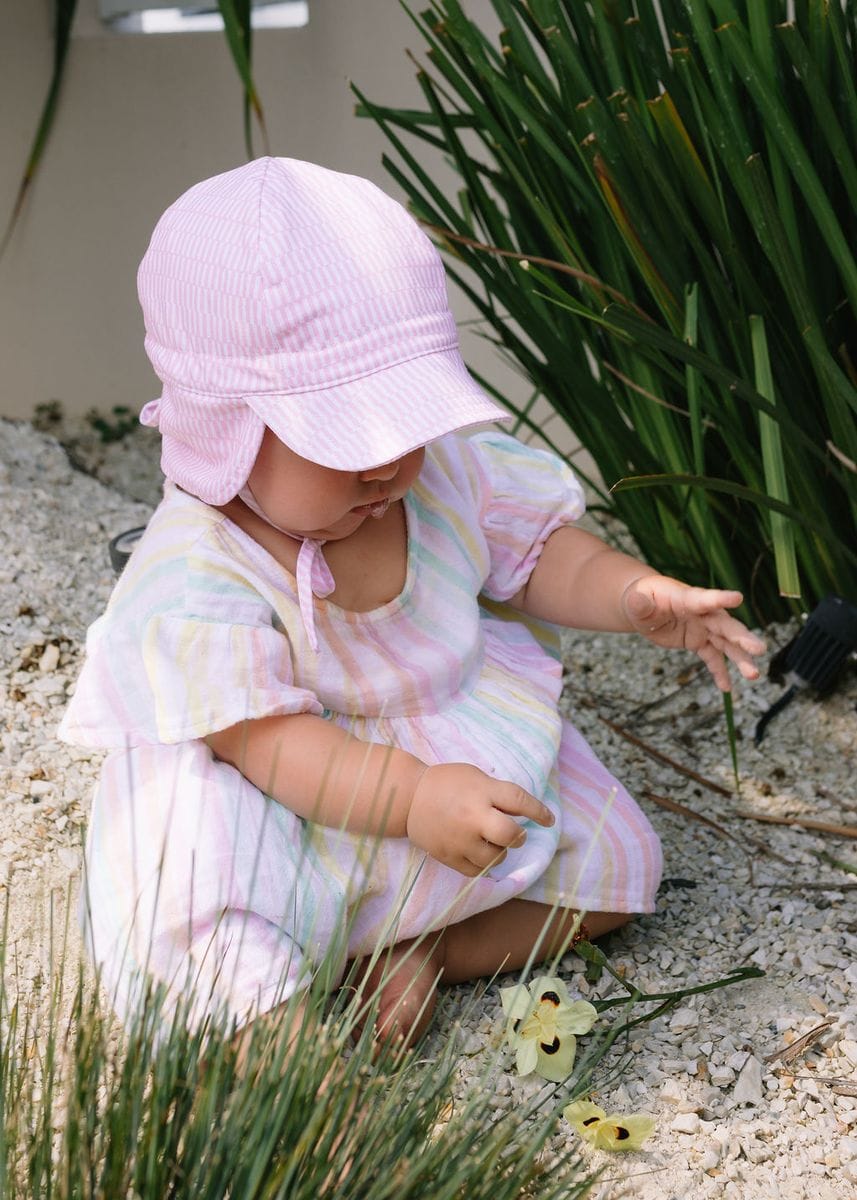 Acorn Kids Accessories Hats Pink Sprinkle Soft Jersey Flap Cap