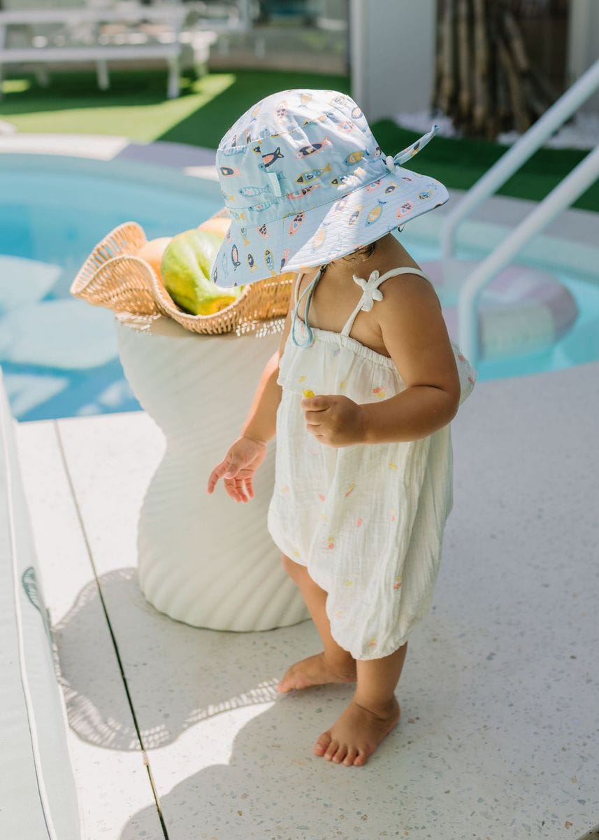 Acorn Kids Accessories Hats Rainbow Fish Wide Brim Bucket Hat