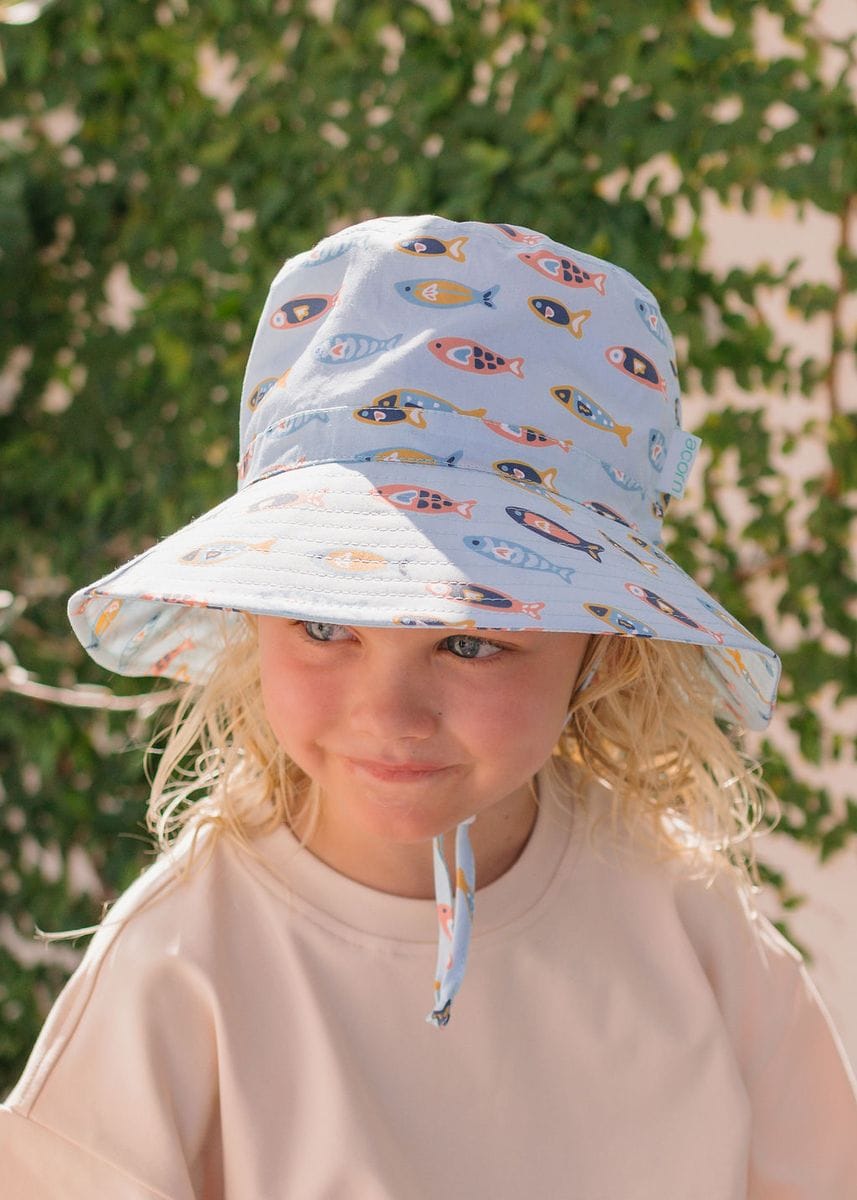 Acorn Kids Accessories Hats Rainbow Fish Wide Brim Bucket Hat