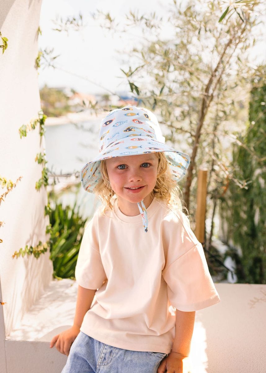 Acorn Kids Accessories Hats Rainbow Fish Wide Brim Bucket Hat