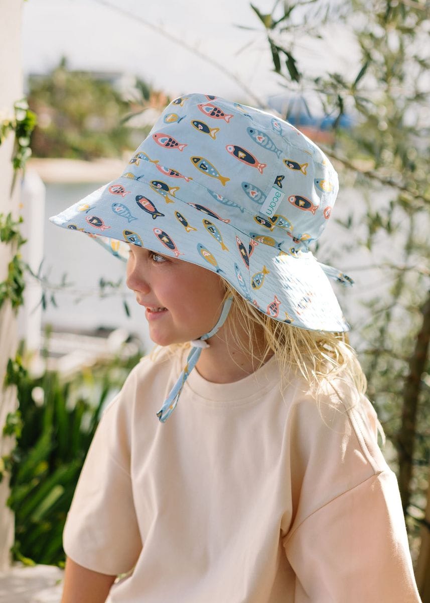 Acorn Kids Accessories Hats Rainbow Fish Wide Brim Bucket Hat