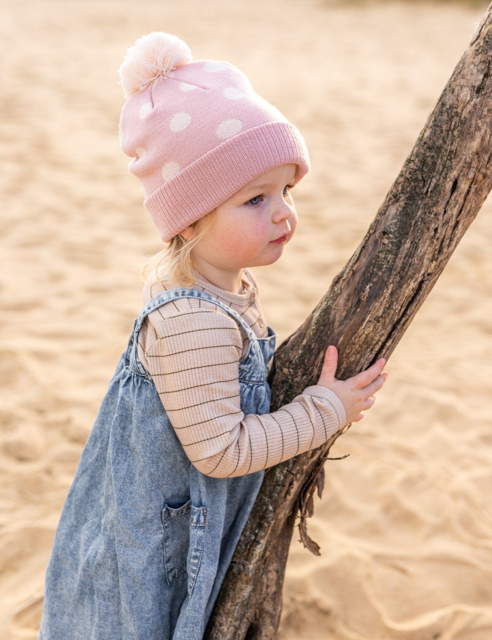 Acorn Kids Accessories Hats Raindrops Merino Beanie Pink