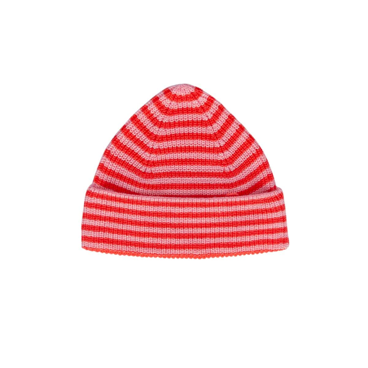 Acorn Kids Accessories Hats S (6-18M) Berlin Merino Beanie - Pink and Red Stripe