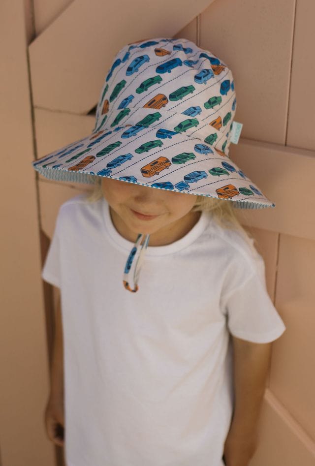 Acorn Kids Accessories Hats S (9-18M) Fast Lane Wide Brim Bucket Hat