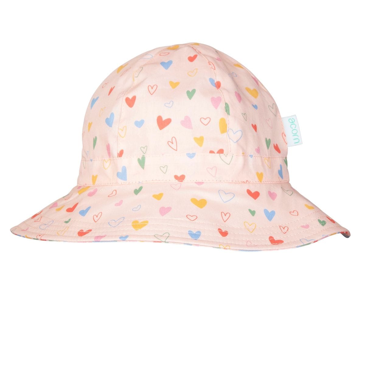 Acorn Kids Accessories Hats S (9-18M) Floating Hearts Reversible Wide Brim Sunhat