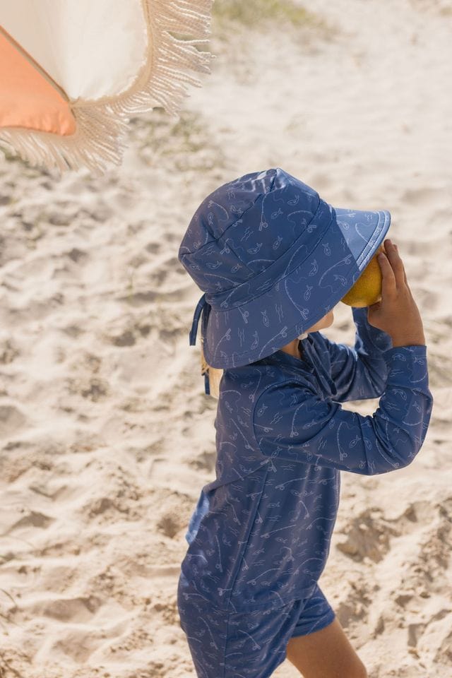 Acorn Kids Accessories Hats S (9-18M) Gone Fishing Wide Brim Swim Bucket Hat