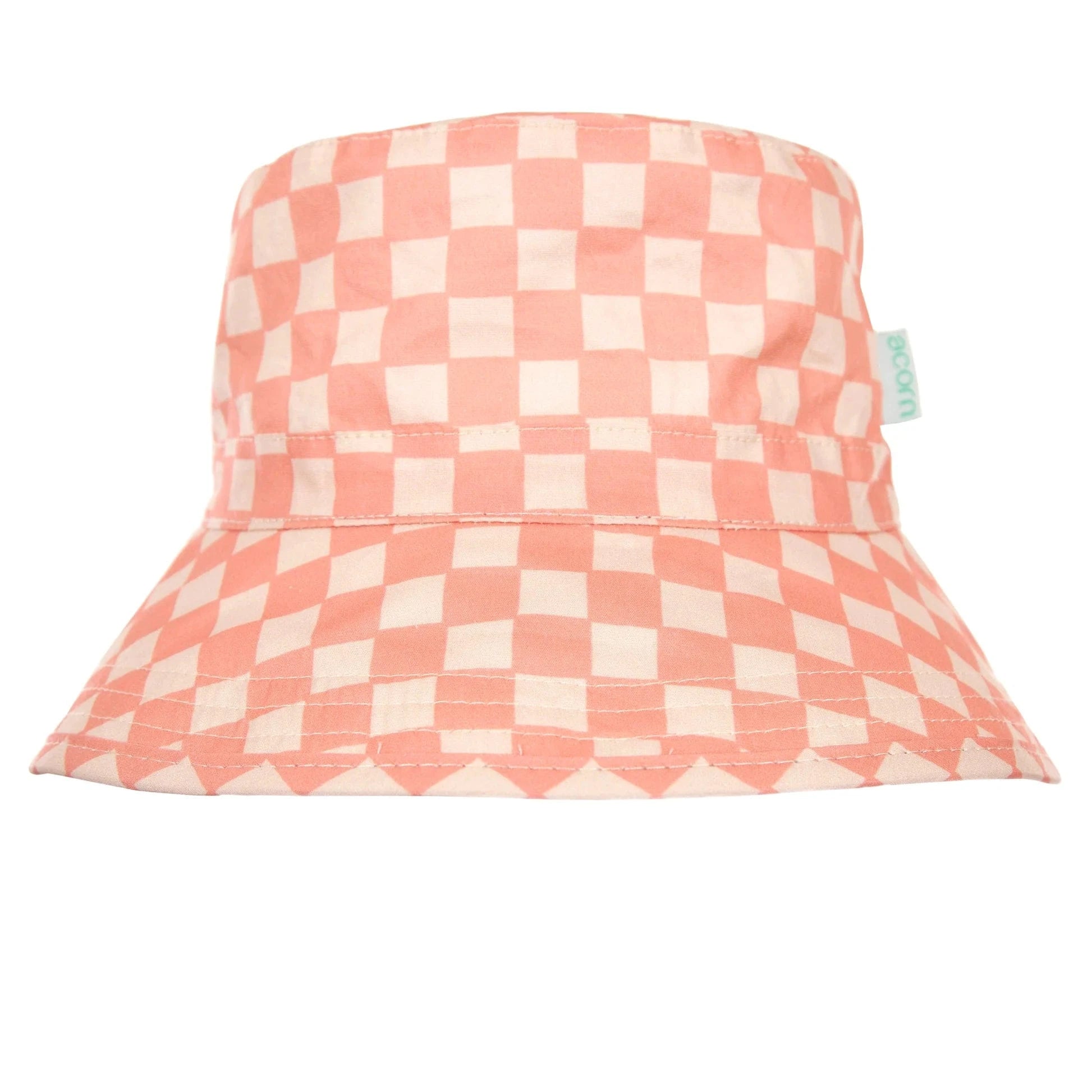 Acorn Kids Accessories Hats S (9-18M) Pink Checks Broad Brim Bucket Hat