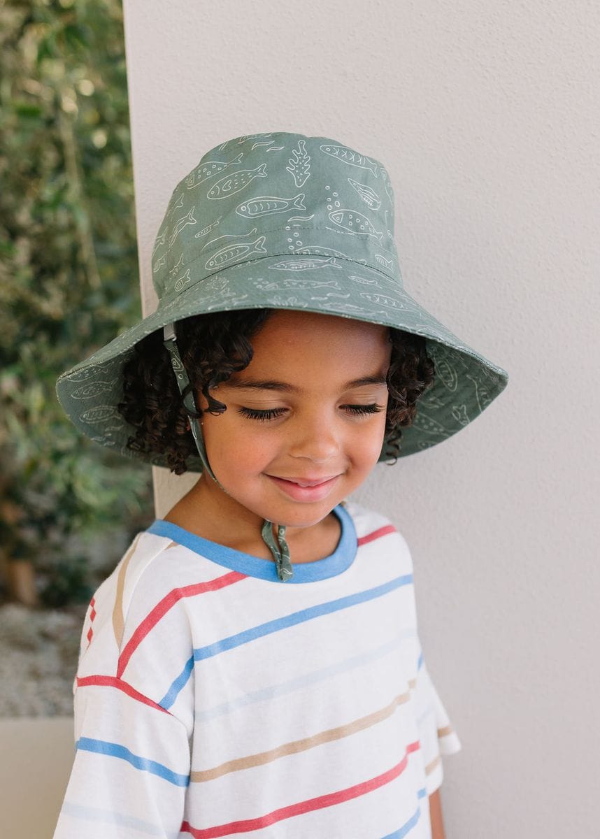 Acorn Kids Accessories Hats School Of Fish Wide Brim Bucket Hat