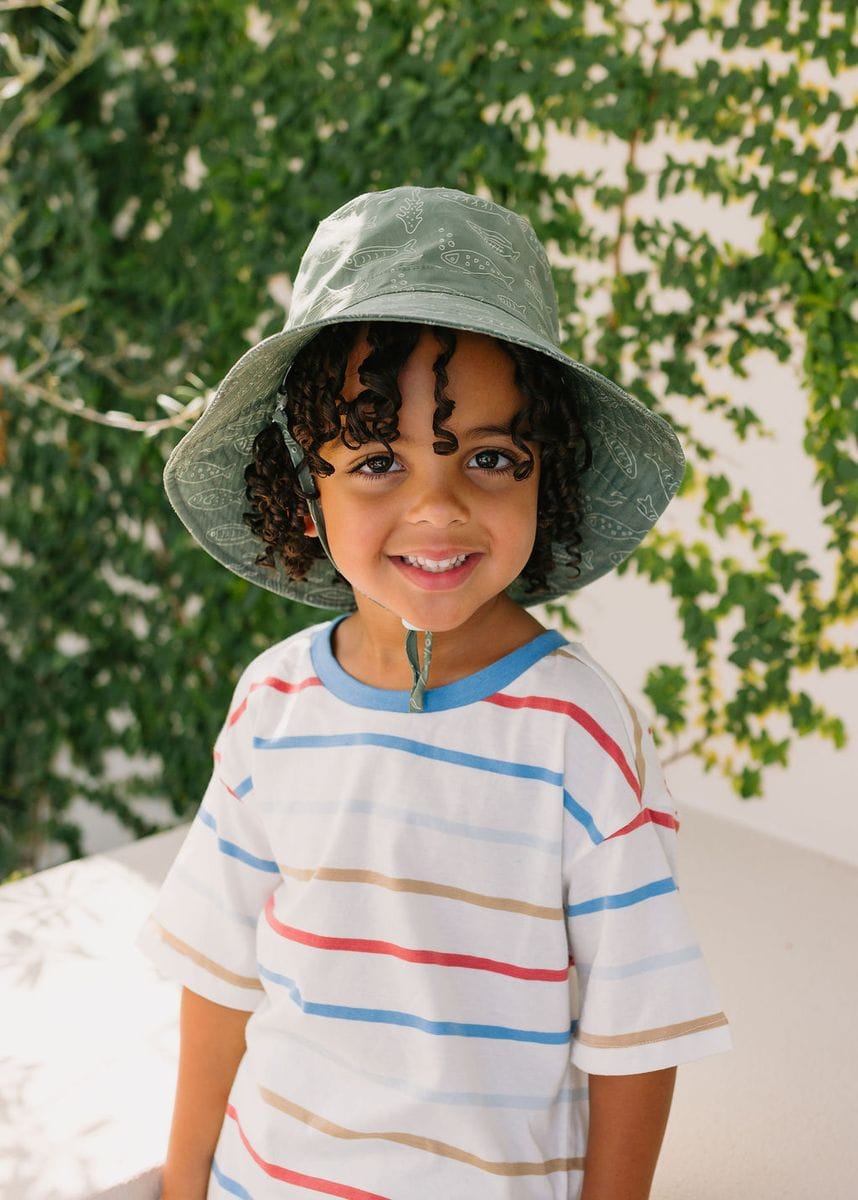 Acorn Kids Accessories Hats School Of Fish Wide Brim Bucket Hat