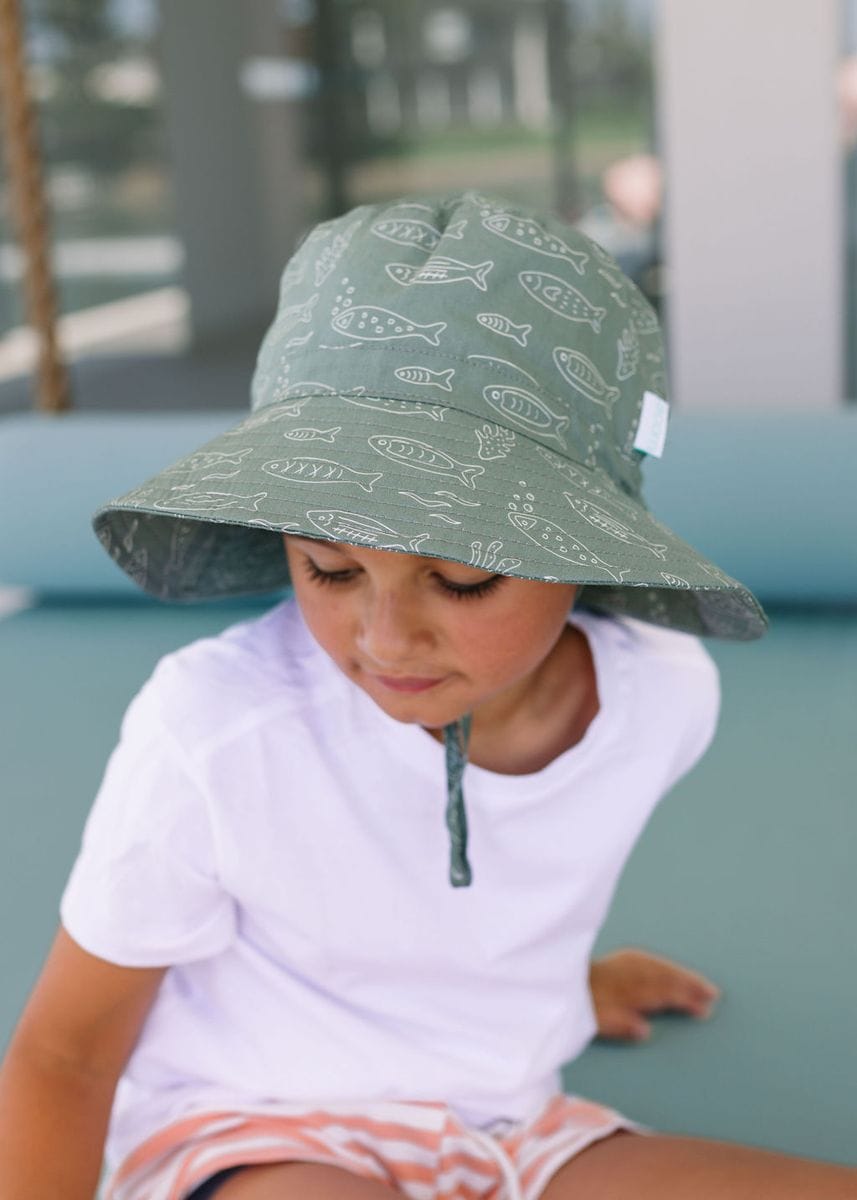 Acorn Kids Accessories Hats School Of Fish Wide Brim Bucket Hat