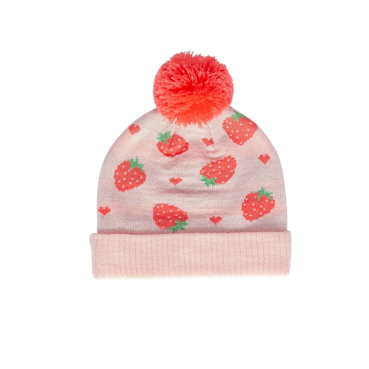 Acorn Kids Accessories Hats Strawberry Fields Merino Beanie - Pink, Red & Green