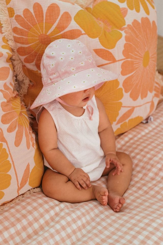 Acorn Kids Accessories Hats XS (0-9M) Daisy Fields Wide Brim Infant Hat
