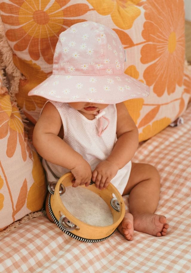 Acorn Kids Accessories Hats XS (0-9M) Daisy Fields Wide Brim Infant Hat