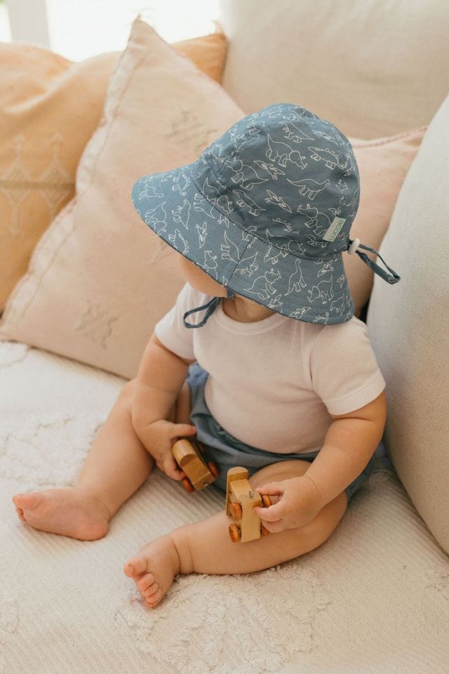 Acorn Kids Accessories Hats XS (0-9M) Sketch-a-Saurus Wide Brim Infant Hat