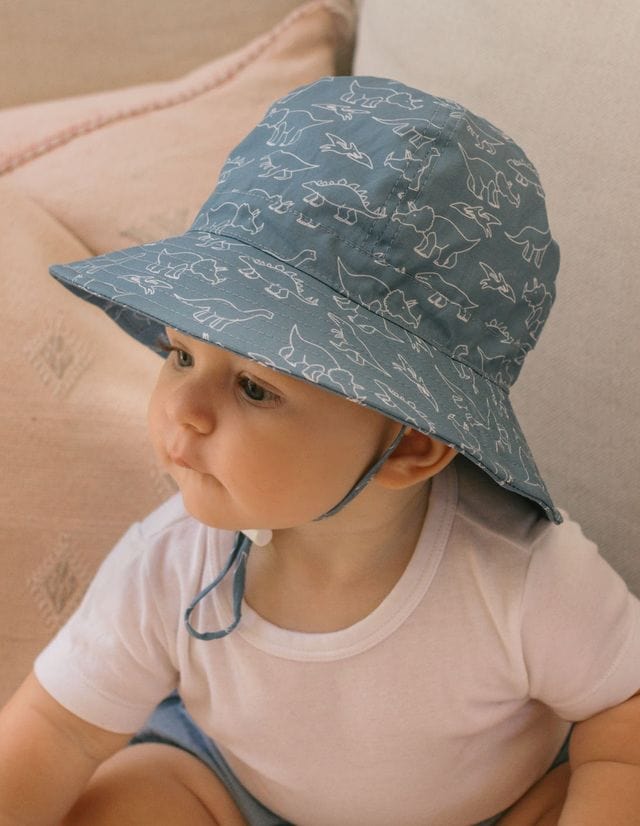 Acorn Kids Accessories Hats XS (0-9M) Sketch-a-Saurus Wide Brim Infant Hat