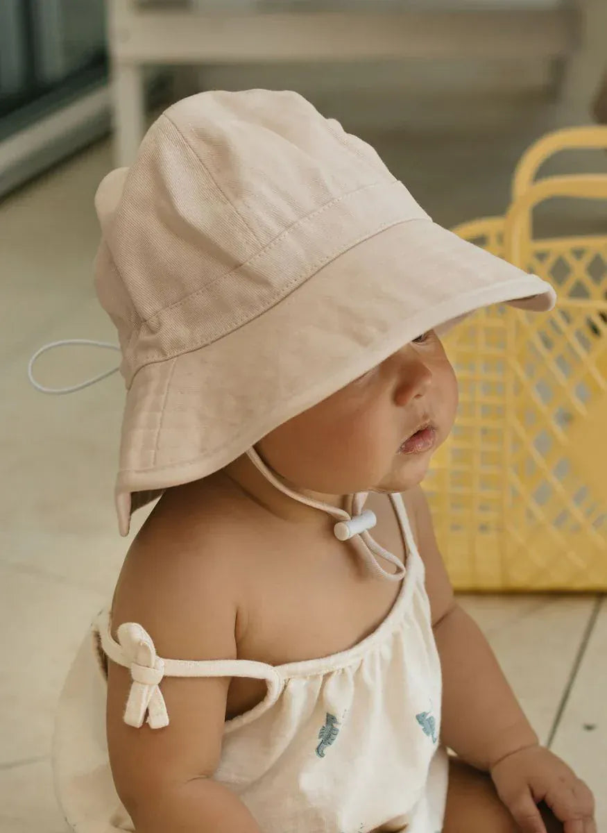 Acorn Kids Accessories Hats XS (0-9M) Vanilla Wide Brim Infant Hat