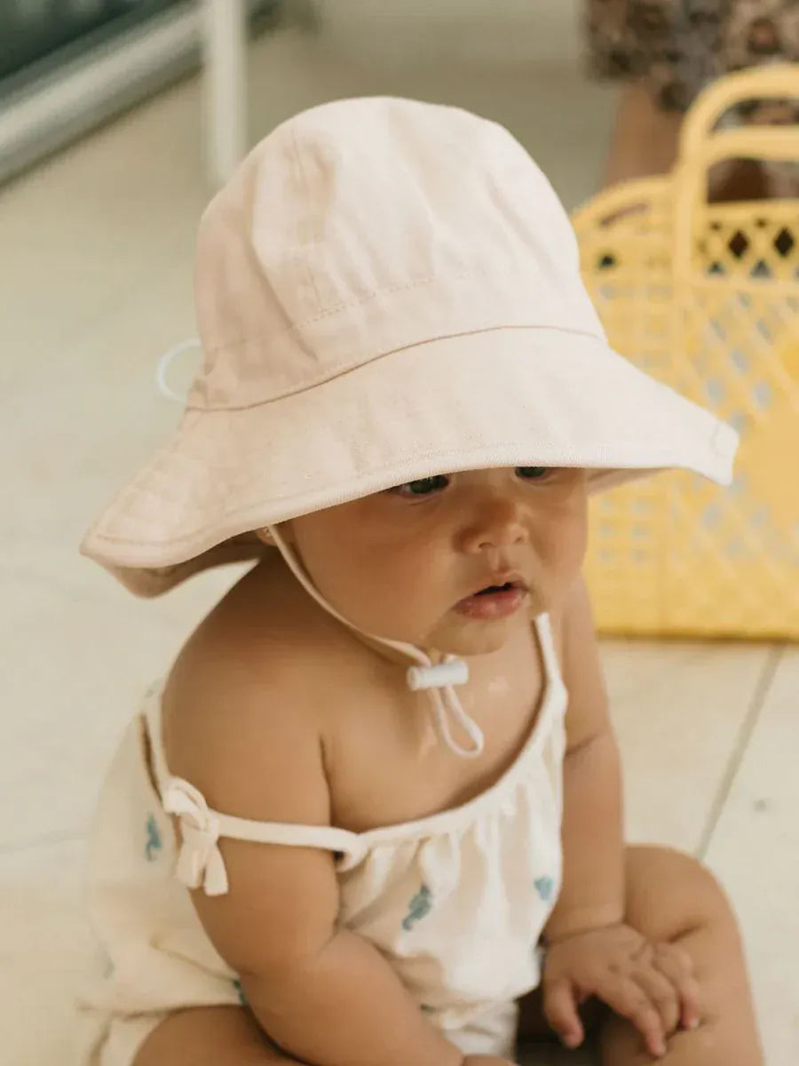 Acorn Kids Accessories Hats XS (0-9M) Vanilla Wide Brim Infant Hat