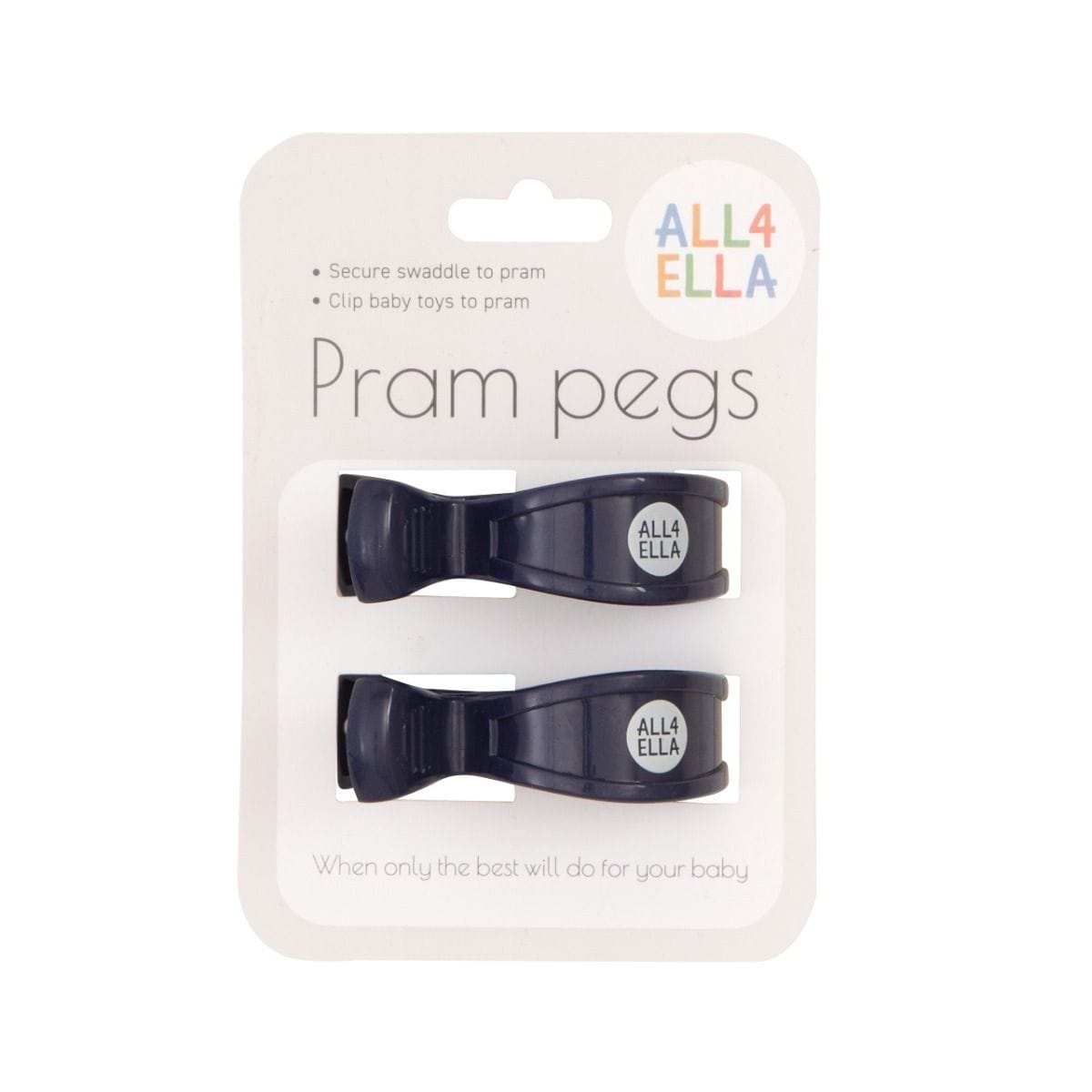 All4Ella Accessory Blanket Navy Pram Pegs 2pk