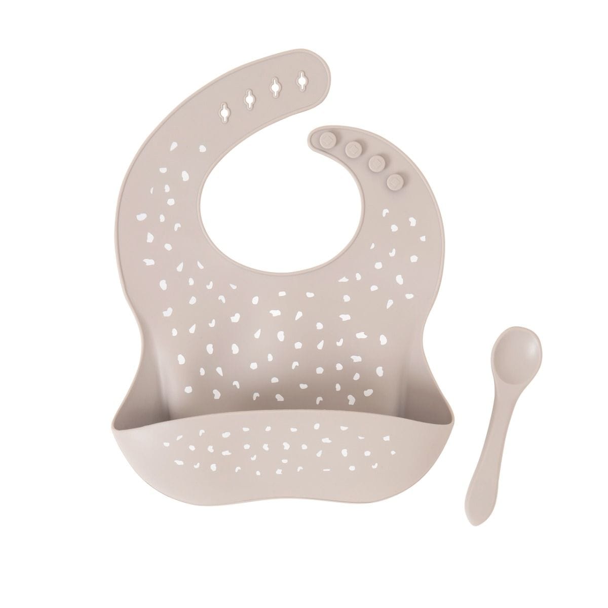 All4Ella Feeding Stone Silicone Bib with Spoon