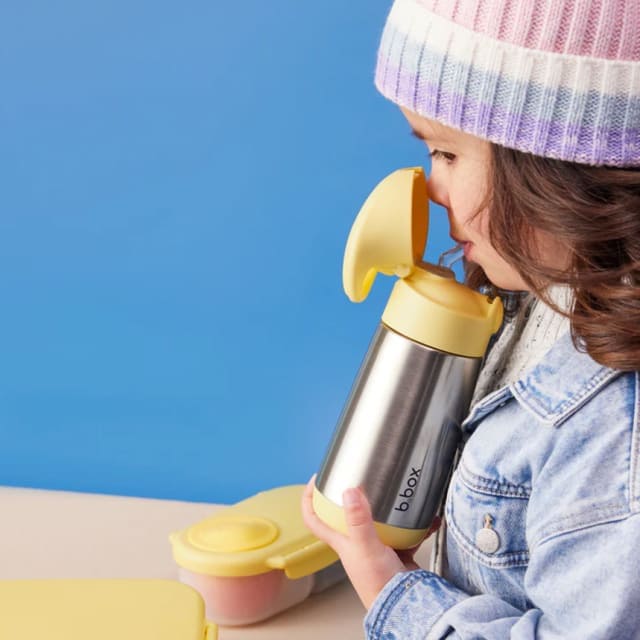 B.Box Feeding B.Box 350ml Insulated Drink Bottle Lemon Twist