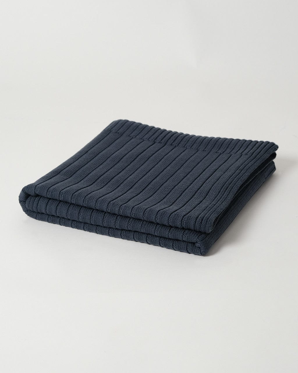 Babu Accessory Blanket Denim Merino Rib Knit Blanket