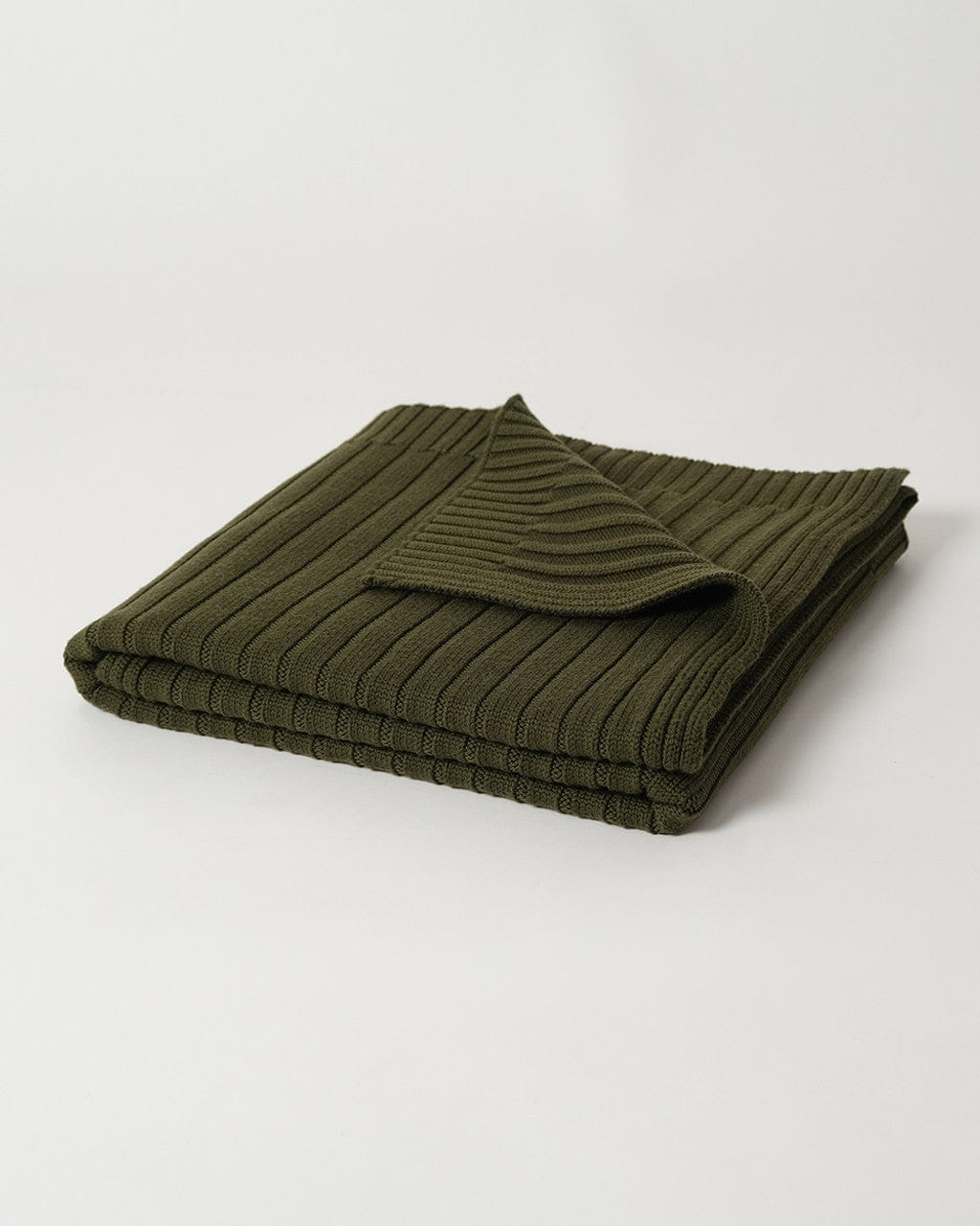 Babu Accessory Blanket Moss Merino Rib Knit Blanket